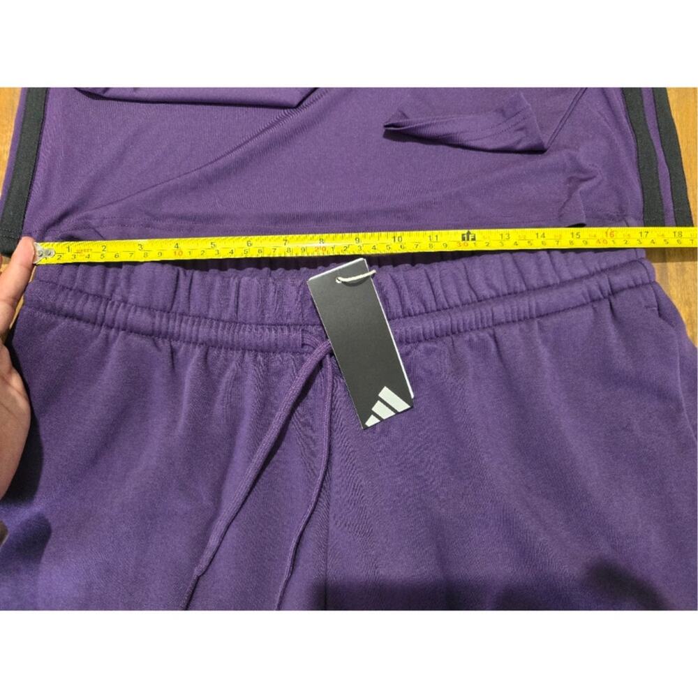 Adidas Womans Essentials 3-Stripes Long Sleeve Training Shirt/Feel Cozy Shorts - Picture 2 of 11